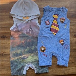 4 pc Baby Harry Potter rompers and set.